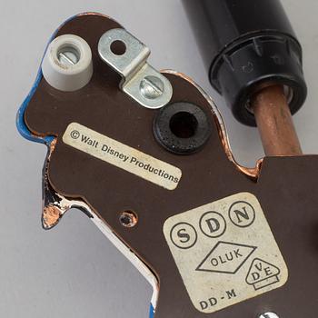 A mid 20th century metal Donald Duck Walt Disney Productions wall light.