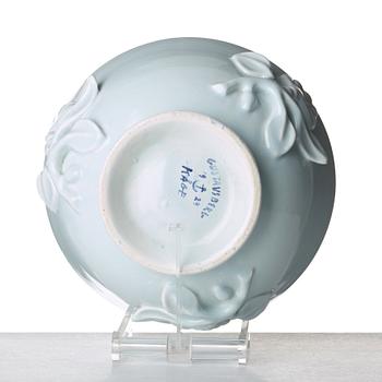 Wilhelm Kåge, a ceramic bowl and a teacaddy, Gustavsberg, Sweden ca 1924.
