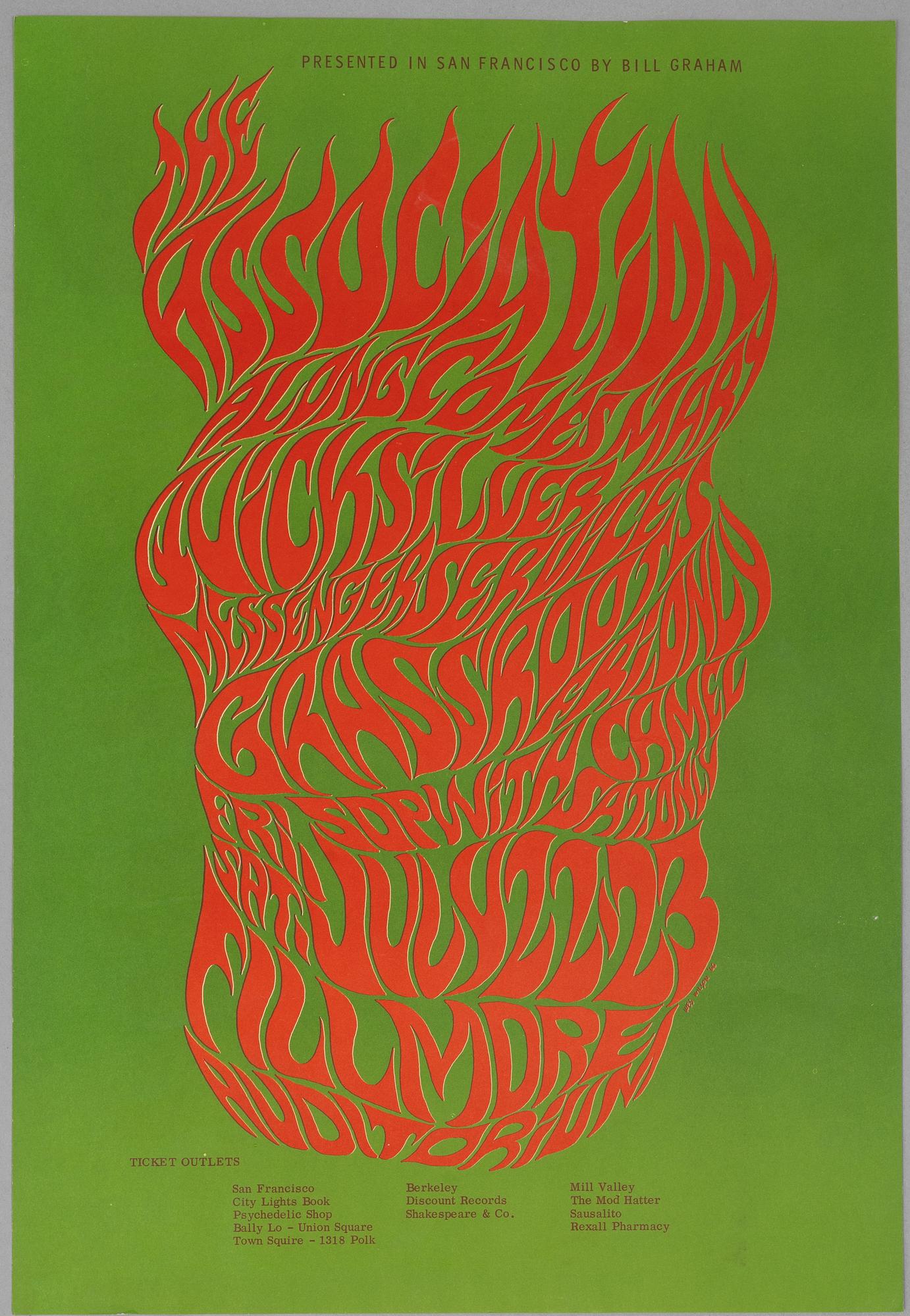 Wes Wilson, concert posters, a pair, San Francisco, 1966.