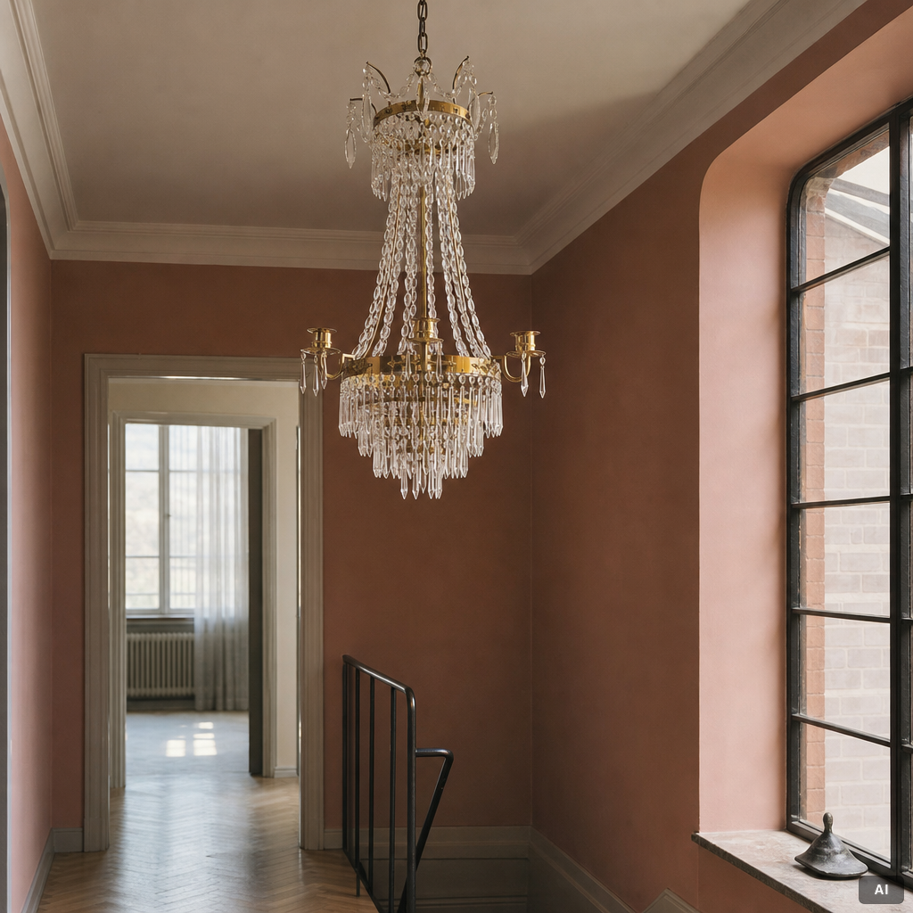 A Gustavian style channdelier, first half of the 20th Century.