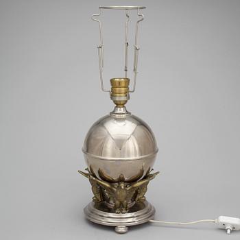 BORDSLAMPA, metall, Art Déco, 1900-talets första hälft.