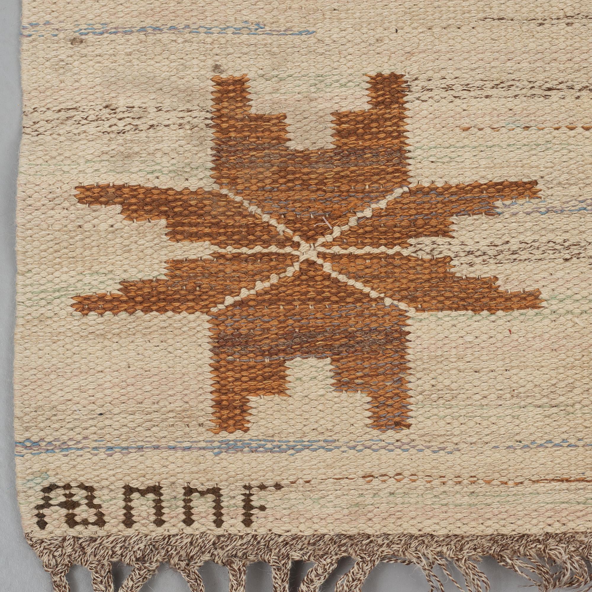 Märta Måås-Fjetterström, A carpet, "Höstmattan", flat weave, ca 325,5-328 x 225-226,5 cm, signed AB MMF.