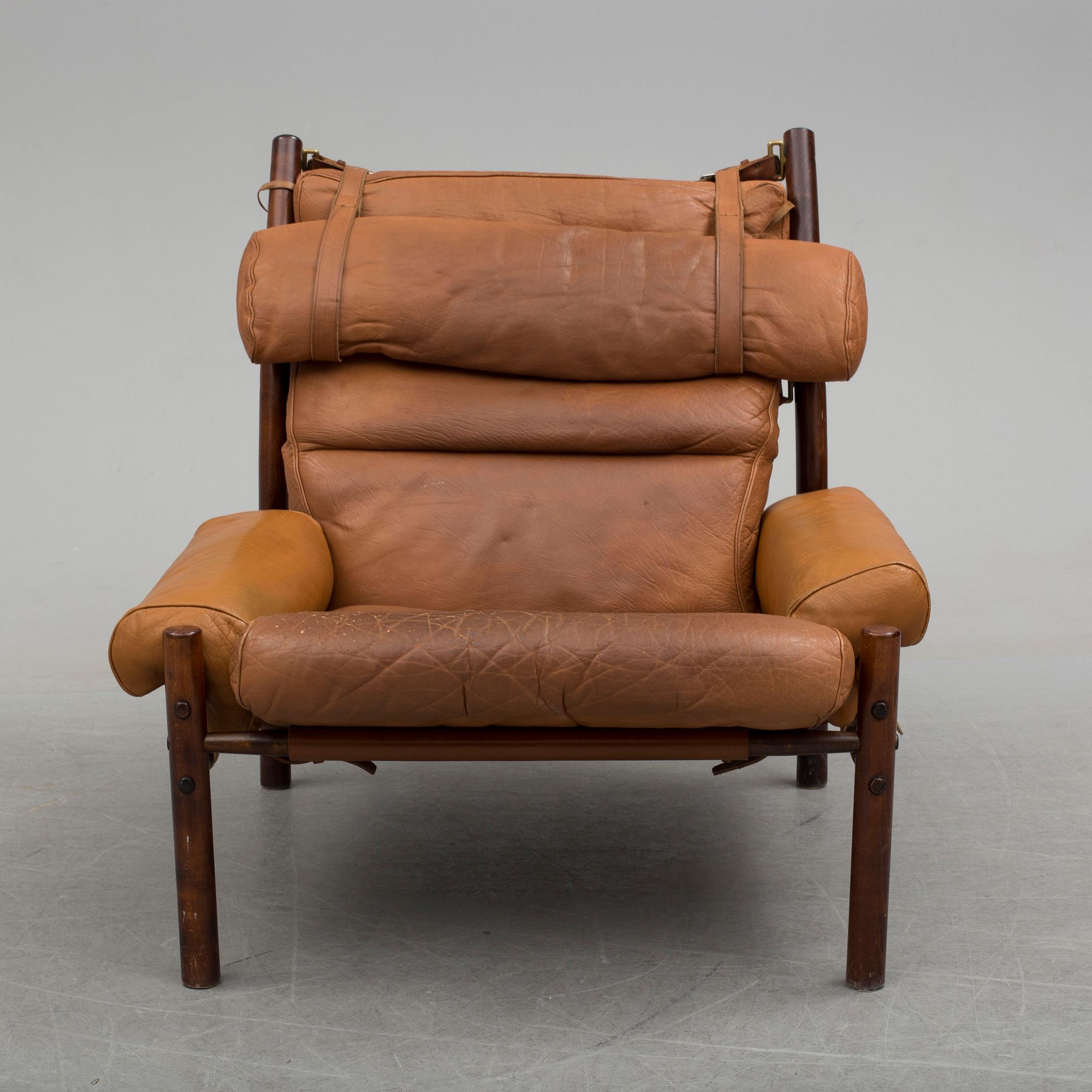 A 1970's leather armchair "Inca" by Arne Norell.
