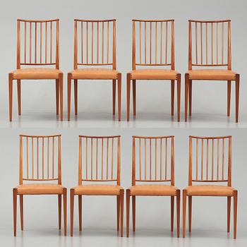 Josef Frank, a set of eight chairs model "970", Firma Svenskt Tenn, Sweden mid-20th century.