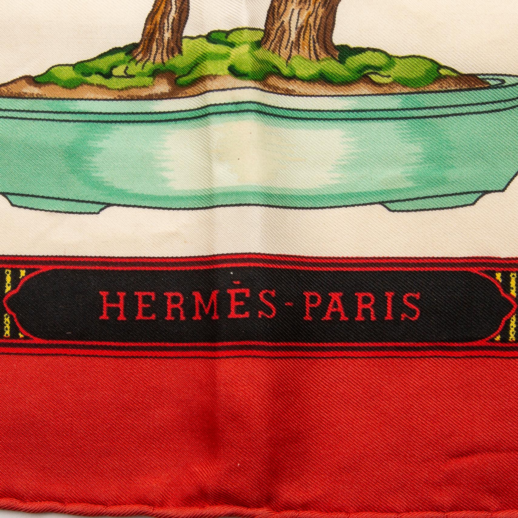 Hermès, scarf, "The Beautiful Days of Bonsai".