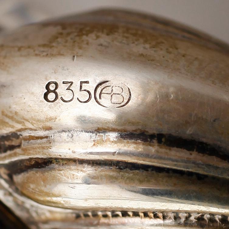 SALTKAR, silver och glas, 1900-talets mitt.