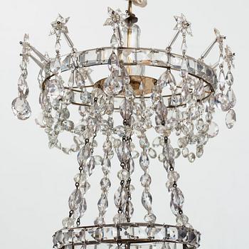 A Louis XVI-style six-light candelier, Bohemia, late 18th century.