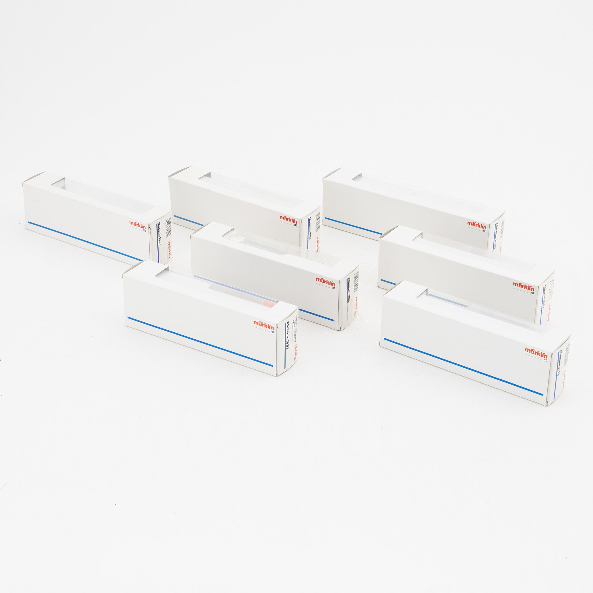 Märklin, seven car sets, "Museum" edition, gauge H0, in boxes.