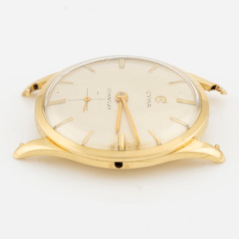 Cyma, 18K gold, wristwatch, Cymaflex, 32 mm.