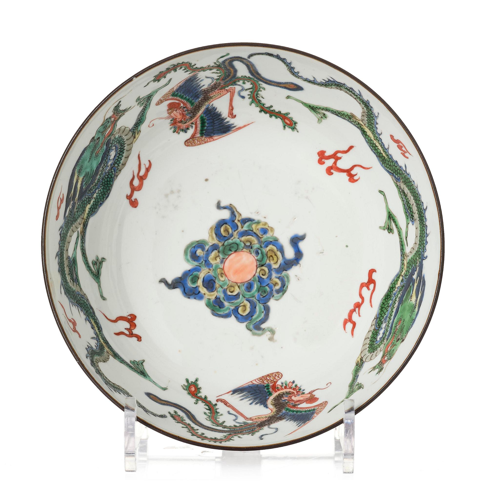 Skål, porslin. Qingdynastin, Kangxi (1662-1722).
