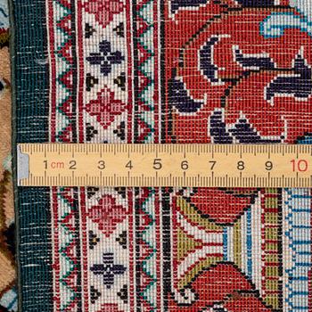 Rug, silk, figural, approx. 151 x 100 cm.