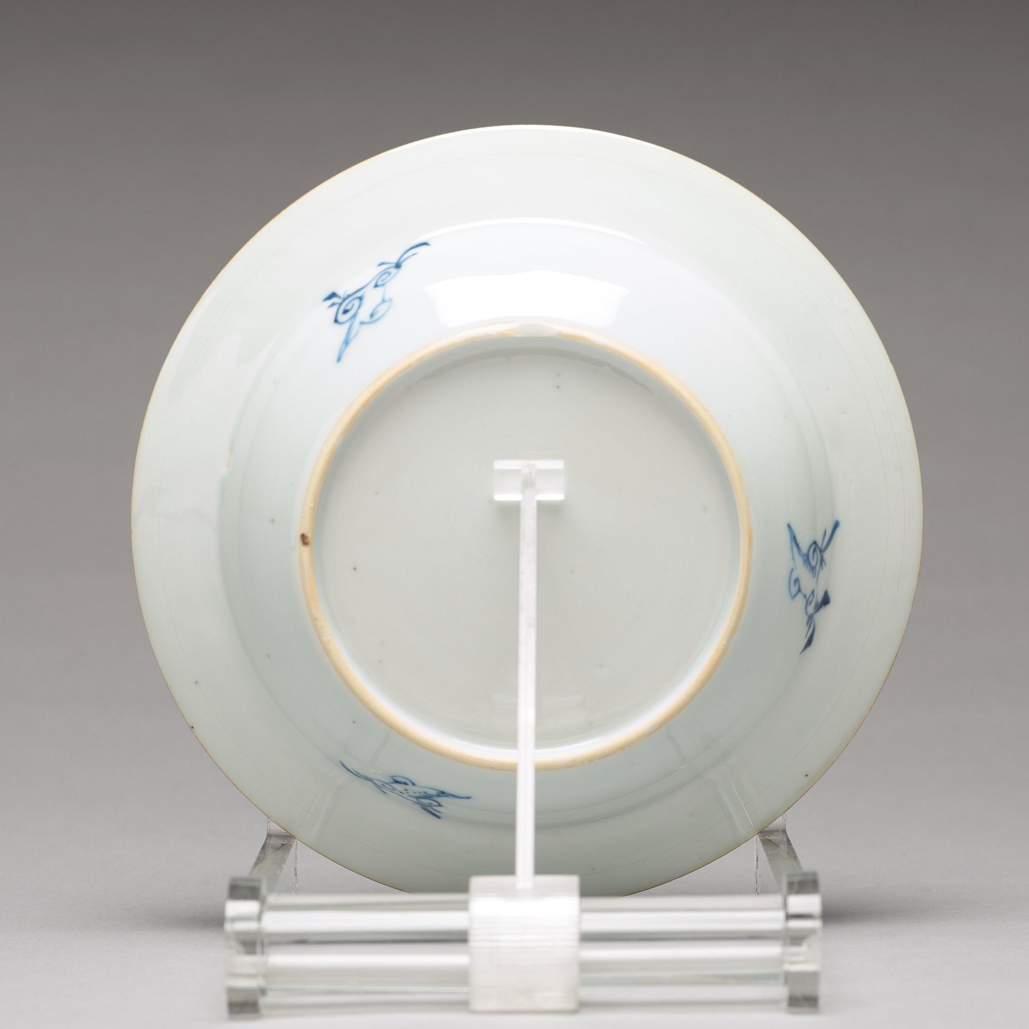 A matched set of 12 blue and white dessert dishes, Qing dynasty, 18th Century.