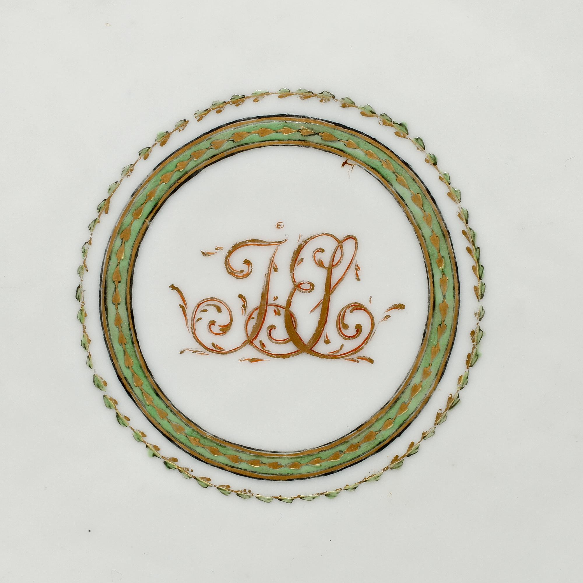 TALLRIKAR, 2 st, porslin, Kina, 1800-tal.