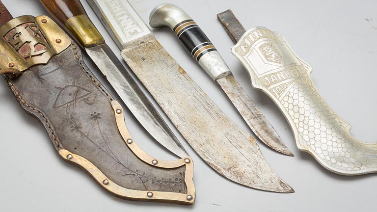 KNIVAR, 3 st. Finland. 1900-talets förstahälft/mitt.