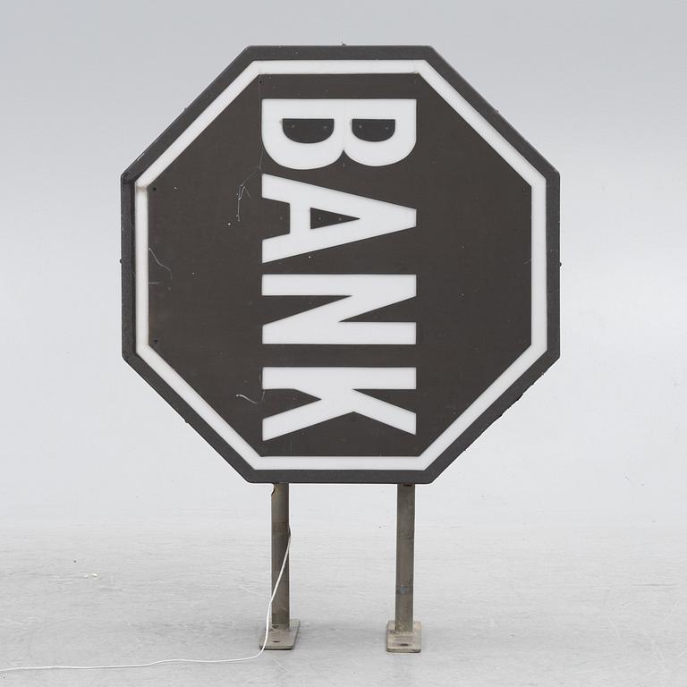 Neon sign, "Bank", second half of the 20th century.