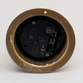 TWO BRASS MARINE CLOCK AND A BAROMETER BY STOCKBURGER.