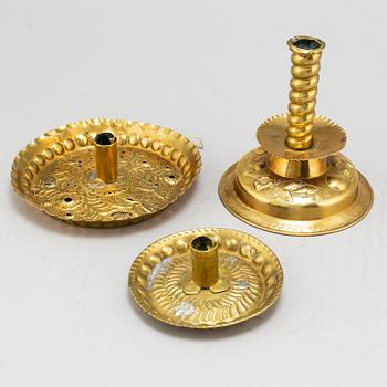 Five candlesticks, 18/19th century.