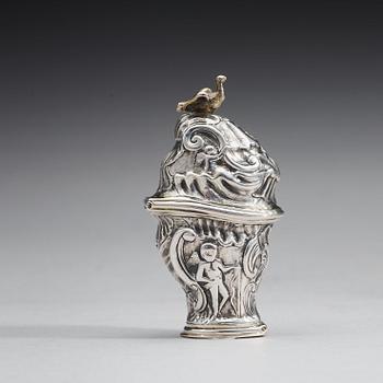 LUKTDOSA/HOVEDVANDSAEG, av Niels Peder Hovring, (verksam i Randers 1782-1823). Rokoko.