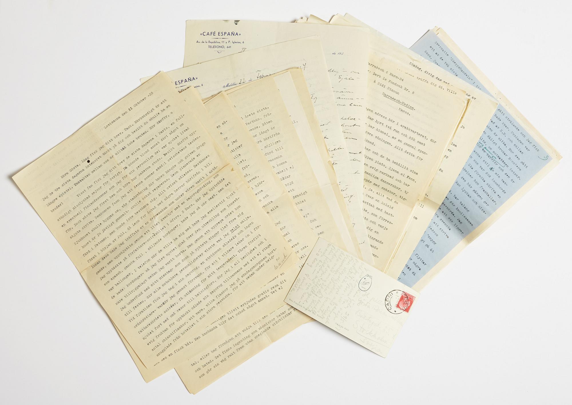 LETTERS (36) and POEMS from Ulla Bjerne-Biaudet to GAN (Gösta Adrian-Nilsson).