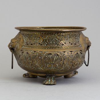 A 18th/19th century brass flower pot.