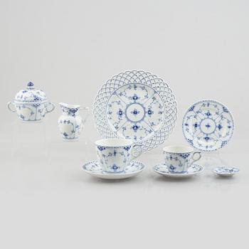 Royal Copenhagen, 27 pieces of a "Blue Fluted" porcelain service, Denmark.