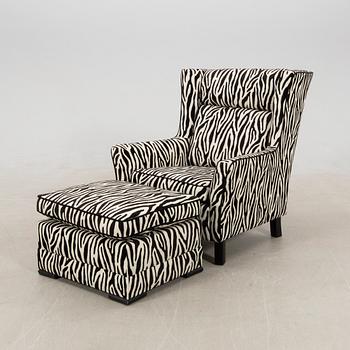 Armchair with footstool, second half of the 20th century.