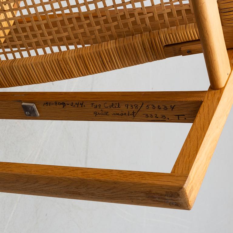 BØRGE MOGENSEN, easy chair and ottoman, "Highback Easy Chair"/"Släden", model 2254, Fredericia Stolefabrik, Denmark.