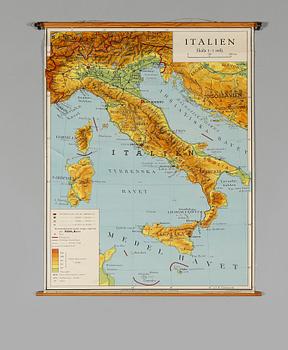 SKOLKARTA, Italien, Generalstabens Litografiska Anstalts Förlag, 1959.