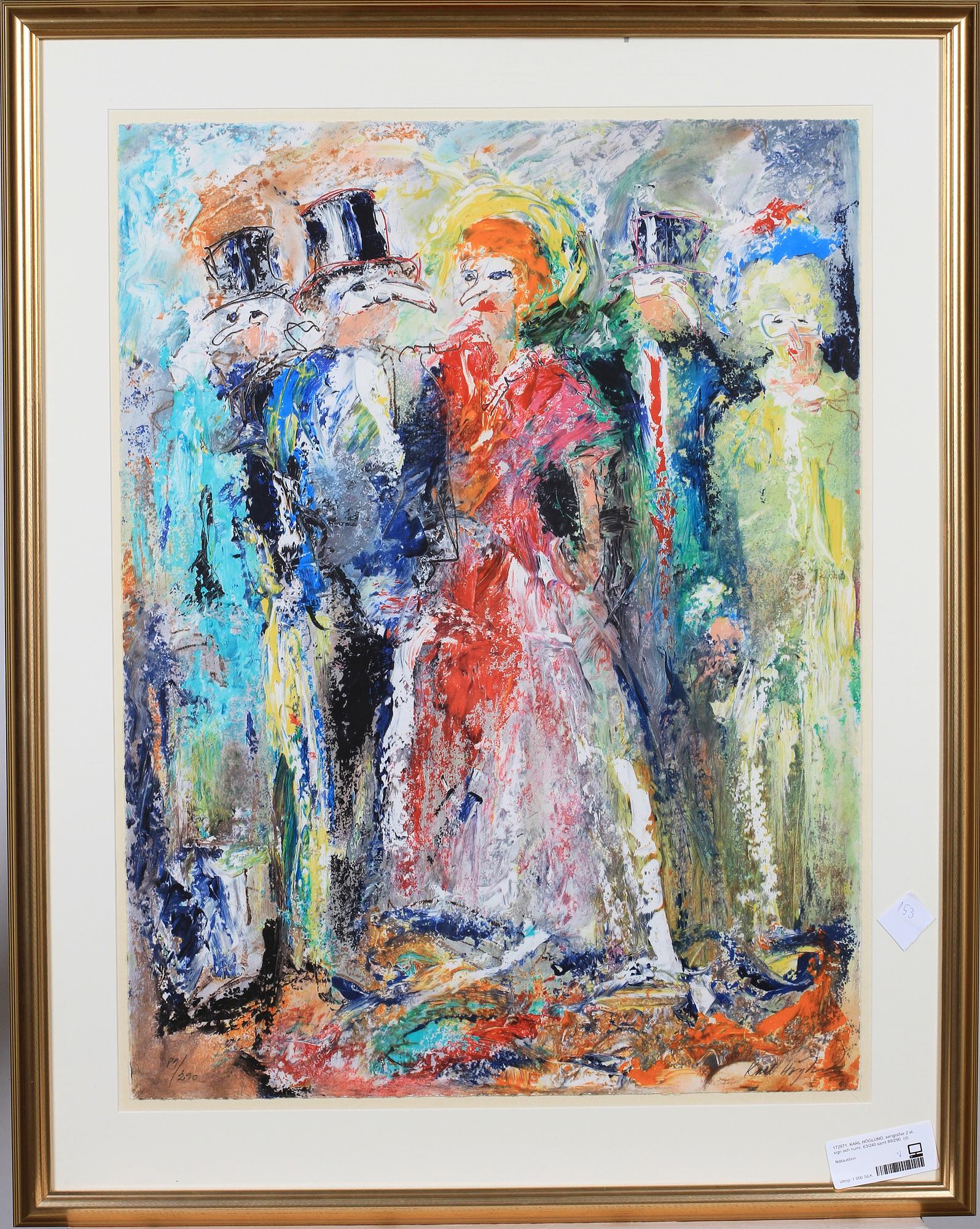 CARL HÖGLUND, serigrafier 2 st, sign och numr, 63/240 samt 89/290.