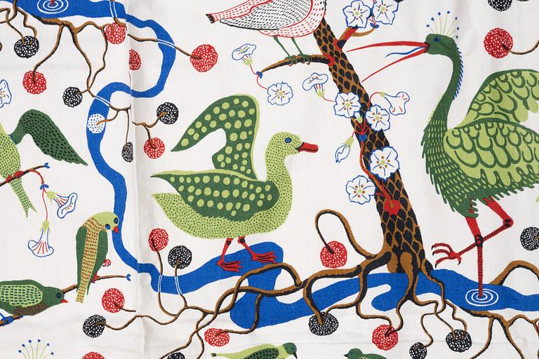 Josef Frank, a pair of 'Gröna Fåglar', (Green Birds) curtains, Svenskt Tenn.