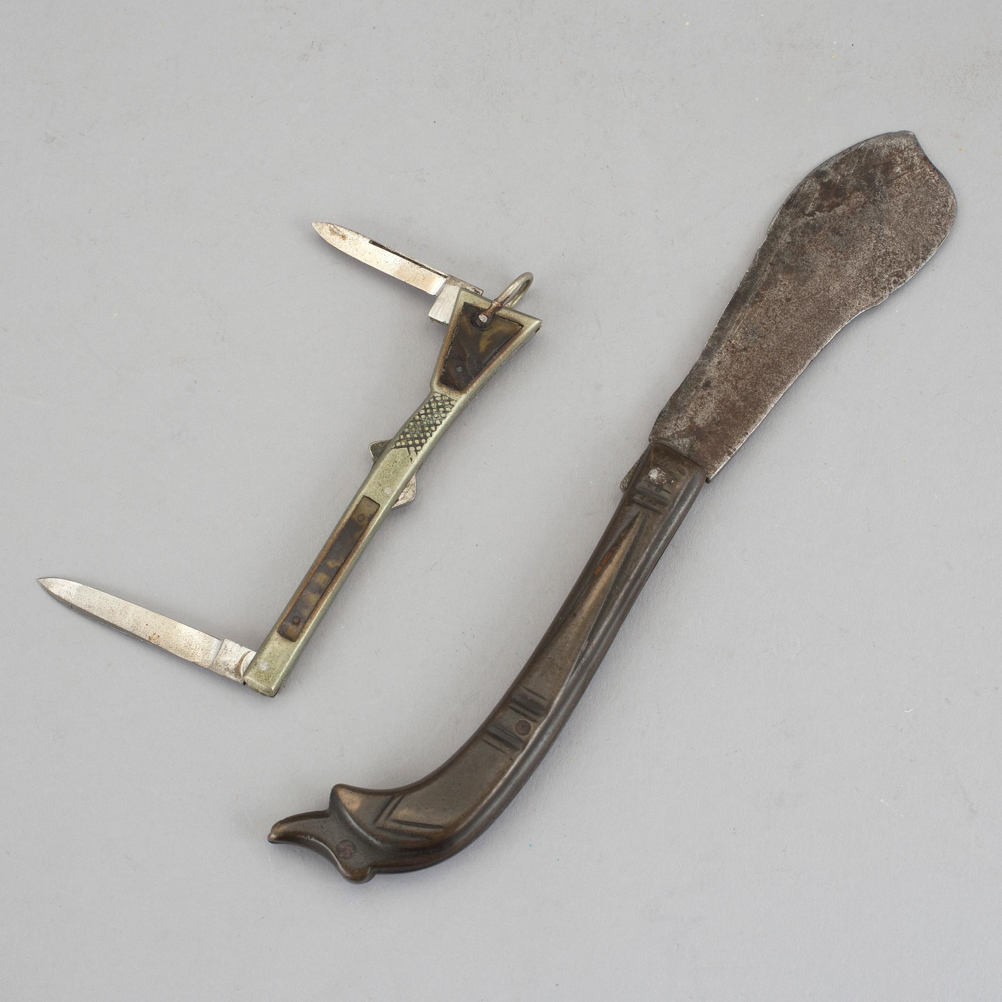 FÄLLKNIVAR, 2 st, 18-1900-tal.