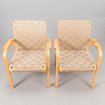ALVAR AALTO, A set of four '45' armchairs, Artek, Finland 1980s.