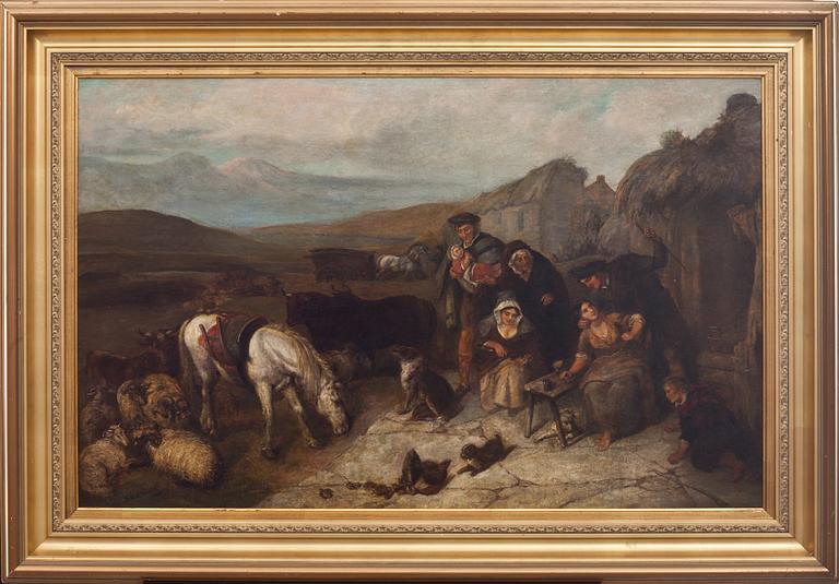 OKÄND KONSTNÄR, olja på uppfodrad duk, otydligt signerad och daterad 1860.