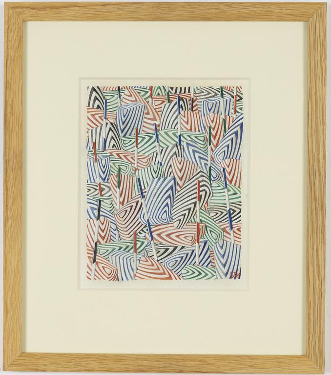 Sten Eklund, gouache on paper, signed SE and dated -99.