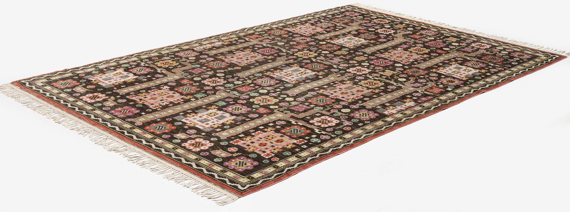 Märta Måås-Fjetterström, a carpet, "Svarta trädgårdsmattan", knotted pile, ca 356 x 219-220,5 cm, signed AB MMF.