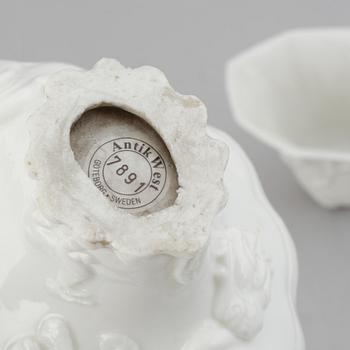 Vinofferbägare, 3 st, blanc de chine. Qingdynastin, 1700/1800-tal.