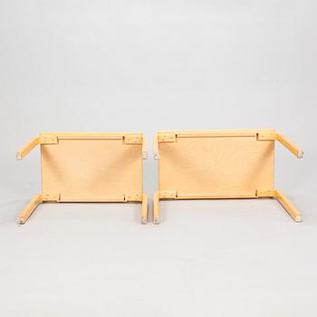 Alvar Aalto, two side tables, Artek, Finland 1980s.