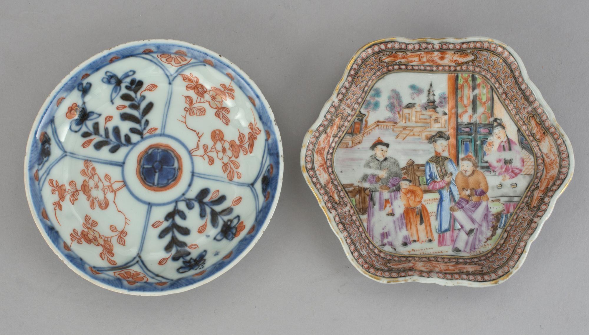 PARTI PORSLIN, 3 delar. Bl a mandarinporslin, 1700-tal.