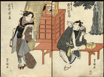 JAPANSKA TRÄSNITT 4 st diptyker.