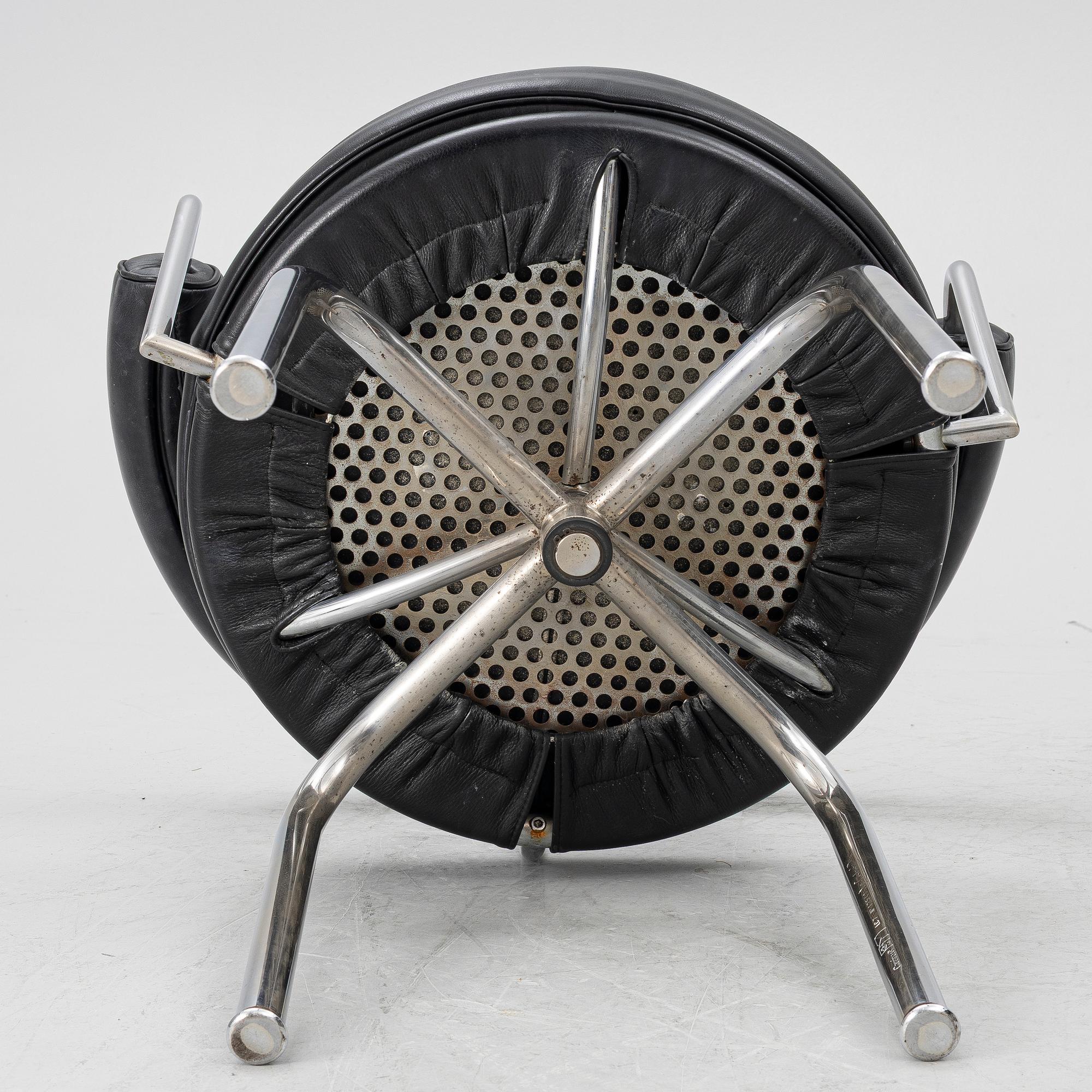 Charlotte Perriand, /Le Corbusier, swivel armchairs, a pair, model LC7, Cassina, Italy, later part of the 20th century.