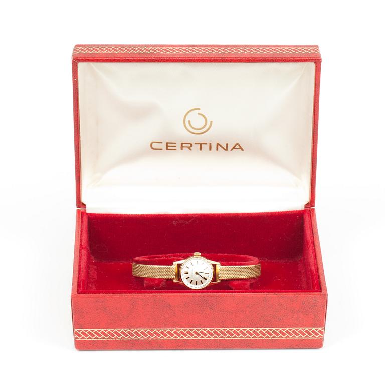 DAMARMBANDSUR, Certina. Länk i 18k guld. Vikt tot ca 28gr.