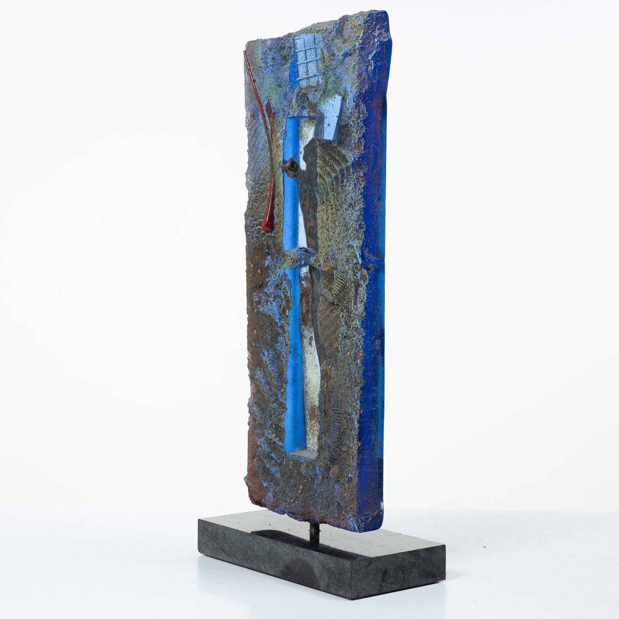 Bertil Vallien, Sculpture, sand-cast glass, Kosta Boda, unique, 1991.