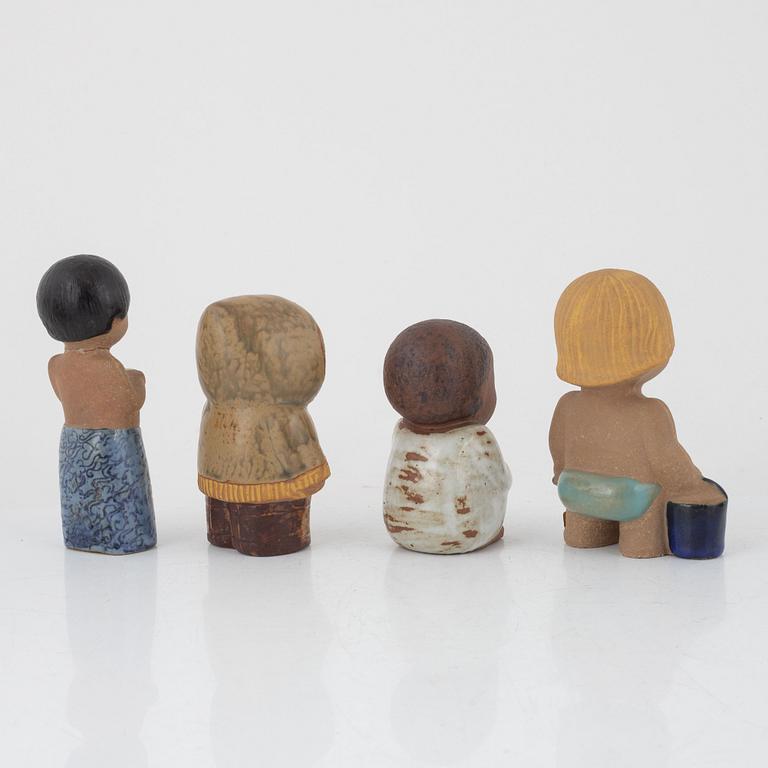 Lisa Larson, figuriner, 8 st, "All Världens barn", Gustavsberg.