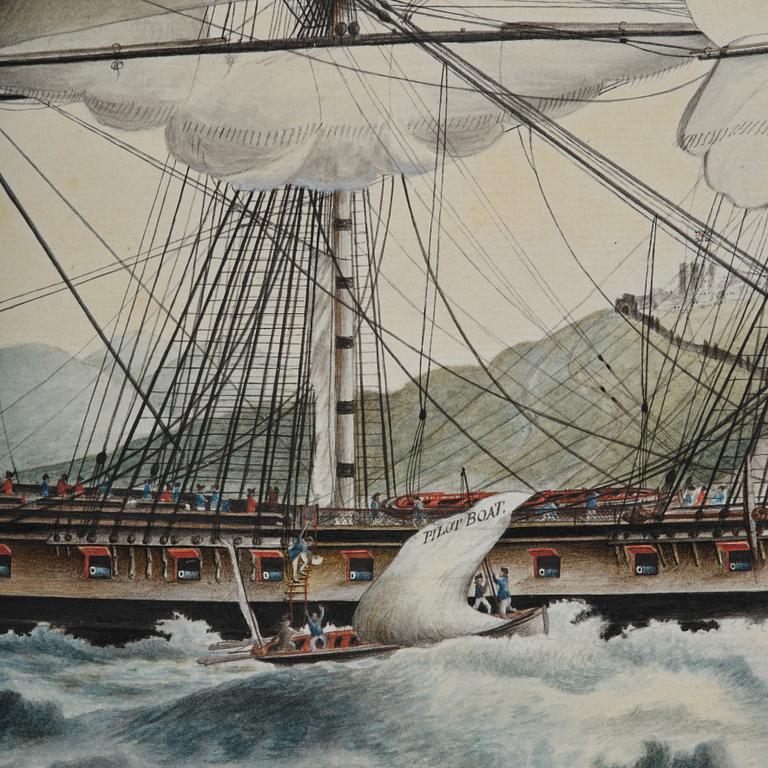 R Freeman, 17th/18th century  The frigate "Dutton" at Dover.
