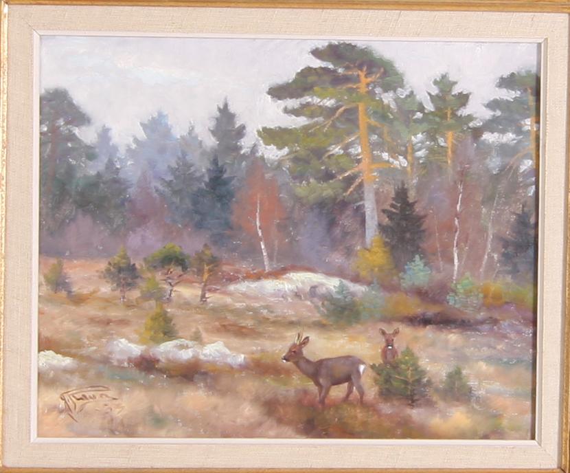 RAVN, JOHANNES. Olja på duk. Sign o dat. -53.