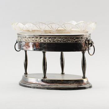 JARDINÄR, nysilver och glas, 1900-talets första hälft.
