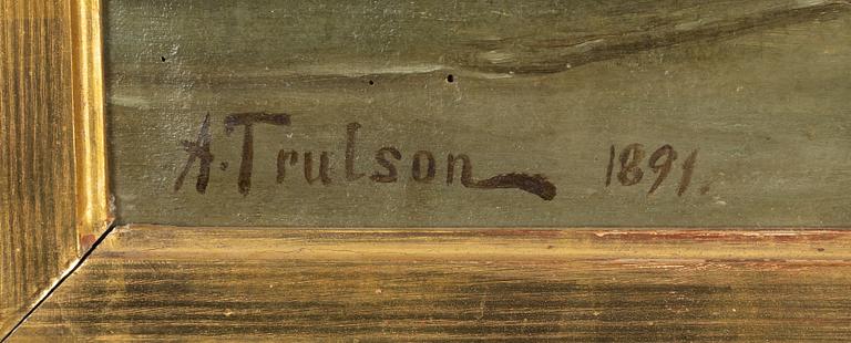 Anders Trulson, oil on canvas, signed and dated 1891.