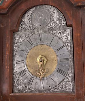 a painted grandfather-clock dated 1823.