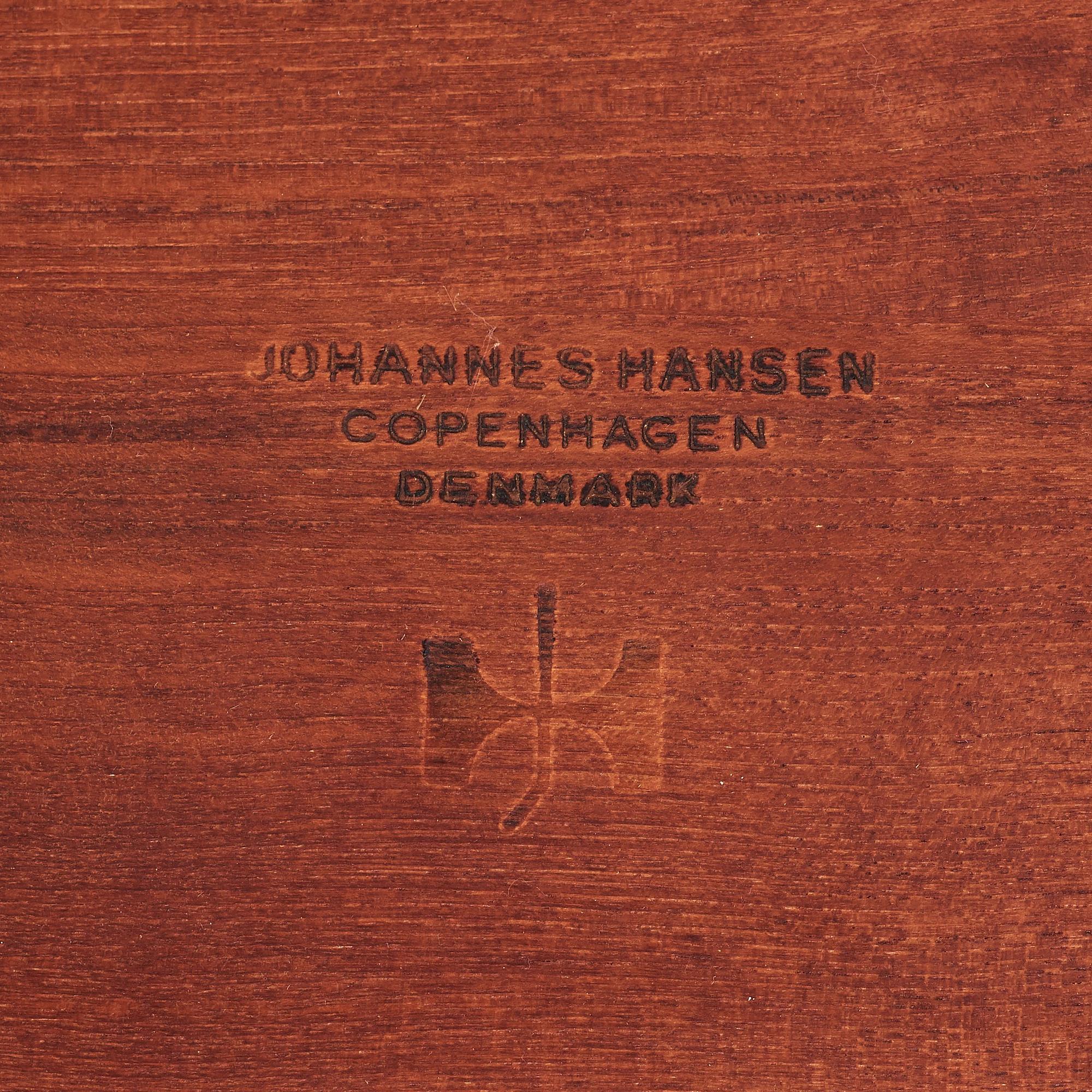 HANS J WEGNER, a pair of teak and oak side tables, Johannes Hansen, Denmark, 1950's.