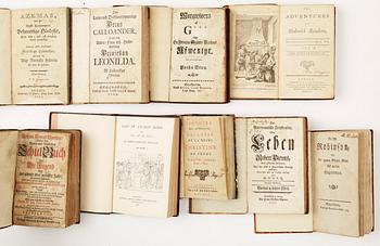 BOKPARTI, 21 vol, bla memoarer och "Der Americanische Freubeuter oder Leben Robert Pierots.." I-IV, Frankfurt 1741-55.